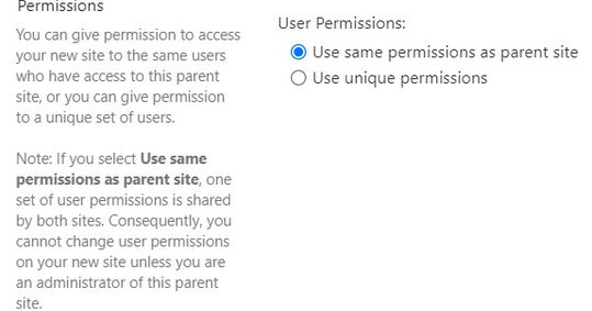Desired permissions